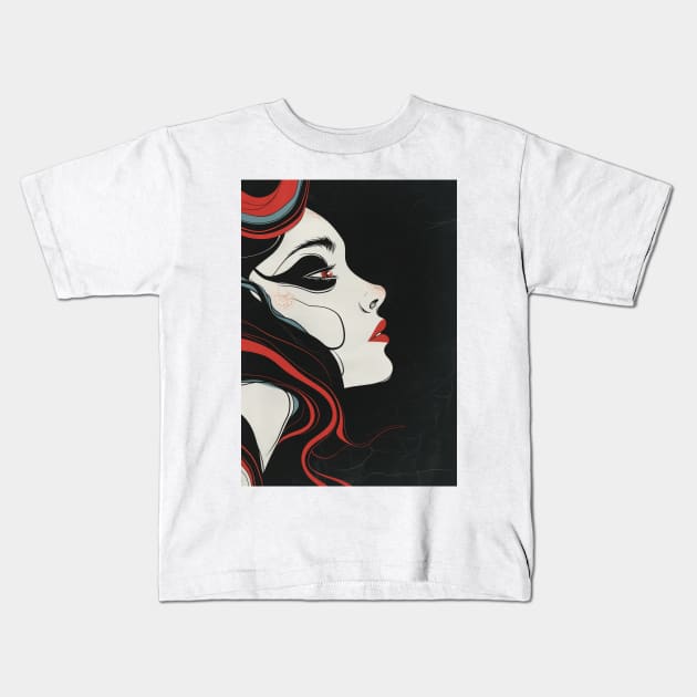 Red Lips Kids T-Shirt by chlorophyl